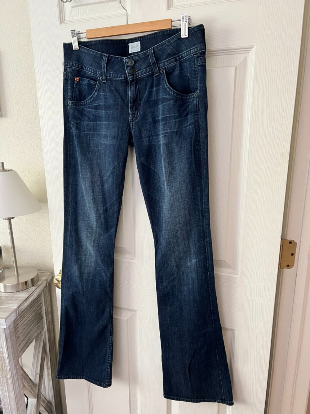 Hudson Signature Bootcut Jeans Sz 30 Dark Wash Long Inseam 33 Flap Pocket
